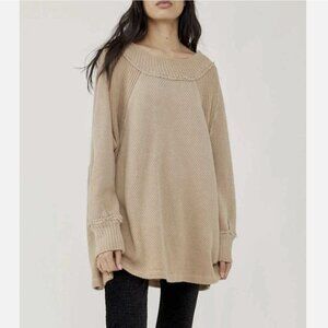 Free People We The Free Beige She’s a Keeper Tunic